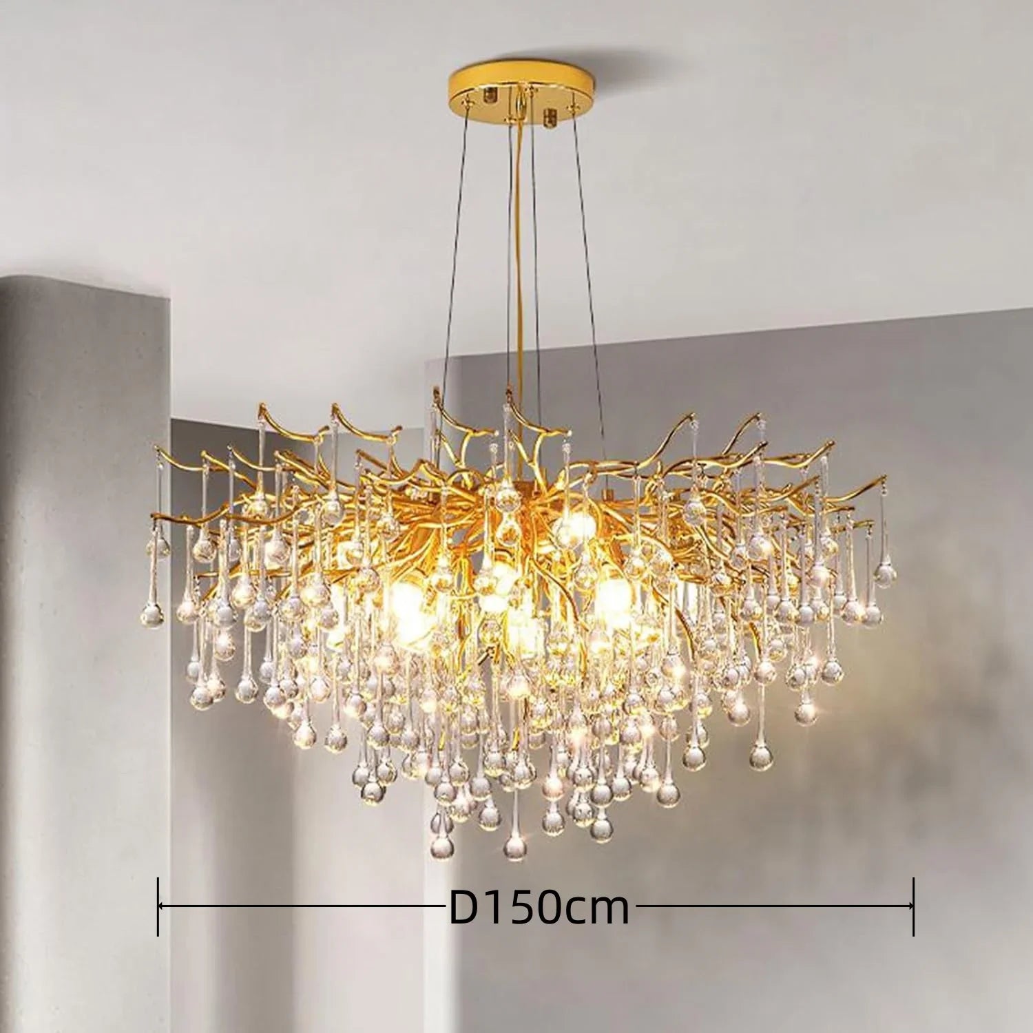 Postmodern luxury gold crystal chandelier Nordic design home decoration living room hotel lobby lighting restaurant chandelier