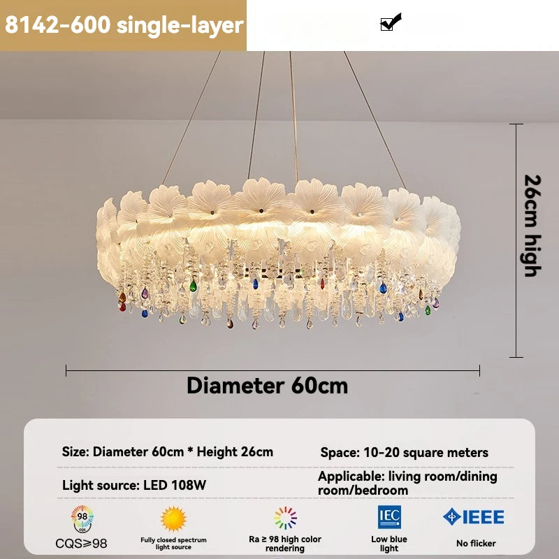 French Crystal Chandelier Modern Luxury Pendant Light for Living Room Dining Room Bedroom 2024 Minimalist Elegant Chandelier