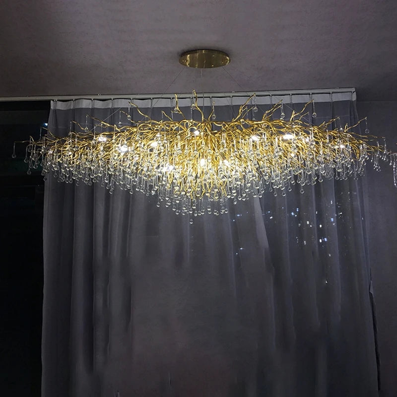 Modern Luxury Crystal Chandelier Living Dining Room Bedroom Crystal Led Ceiling Pendant Lamp Home Decor Hanging Light Fixture