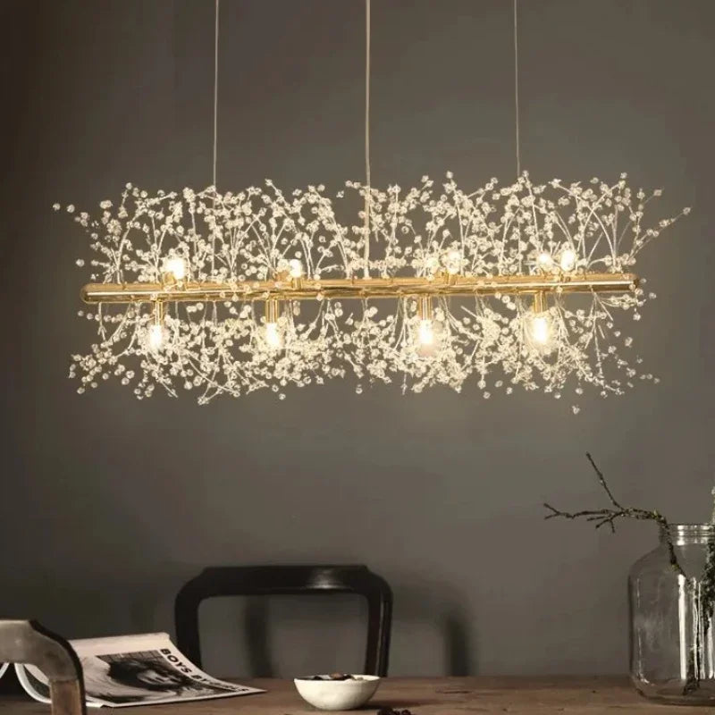 Minimalist Modern Crystal Chandelier Restaurant Dandelion Light Luxury Living Room Crystal Lamp Chandeliers  Pendant Light home
