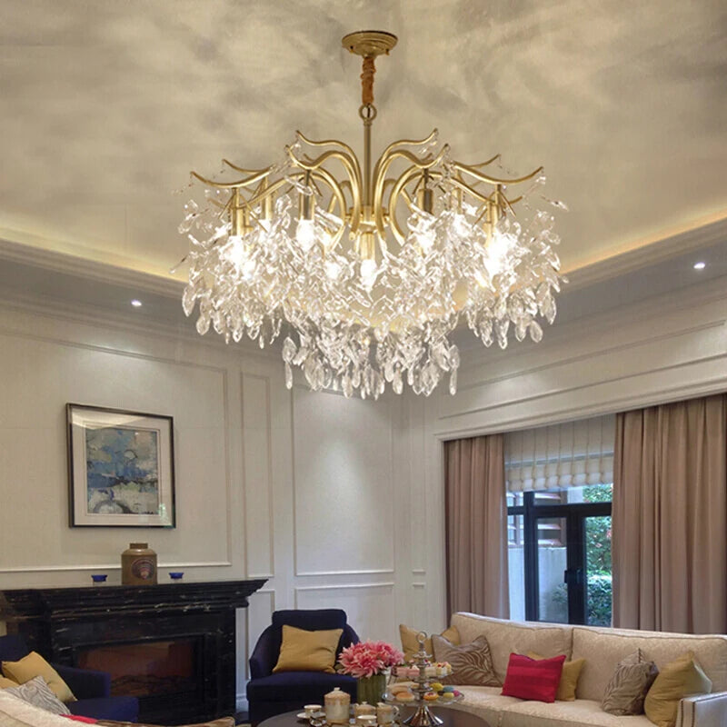 Gold Crystal chandelier K9 lustre crystal Gold Chandelier LED luxury chandelier for Indoor hotel tree branch chandelier