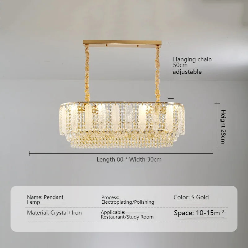 French Gold Crystal Chandelier Post-Modern Luxury Design Apartment Living Room Romantic Wedding Simple Bedroom Hot Selling Lamps