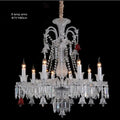 European Crystal Chandelier Living Room Dining Room Bedroom Villa Staircase Lamps White Candle Study Light Transparent Luminaire