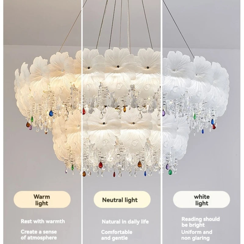 French Crystal Chandelier Modern Luxury Pendant Light for Living Room Dining Room Bedroom 2024 Minimalist Elegant Chandelier