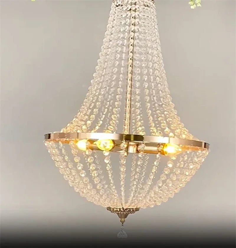 Modern Crystal Chandelier Living Room Pendant Lighting Gold Finish Ceiling Light Fixture for wedding Party Event Decoration