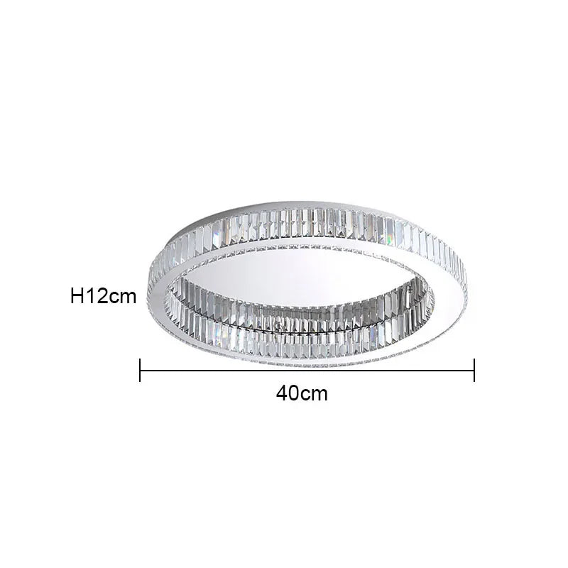 Modern Gold Crystal Ceiling Chandelier Luxury Round LED Light for Living Room Bedroom Indoor Lighting