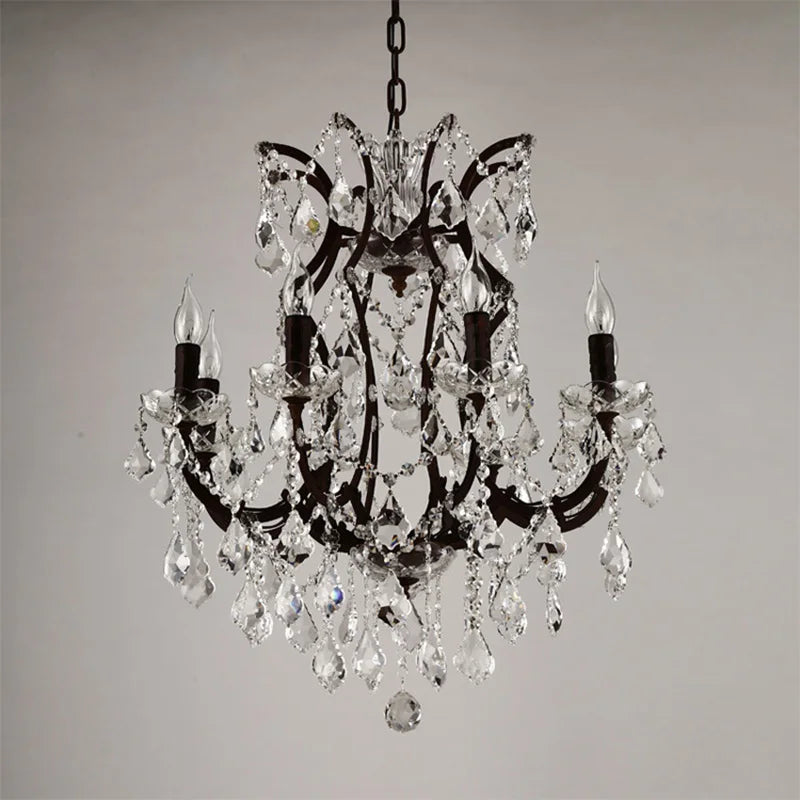 European crystal chandelier E14 retro loft living room bedroom home crystal lighting luxury villa restaurant candle lighting