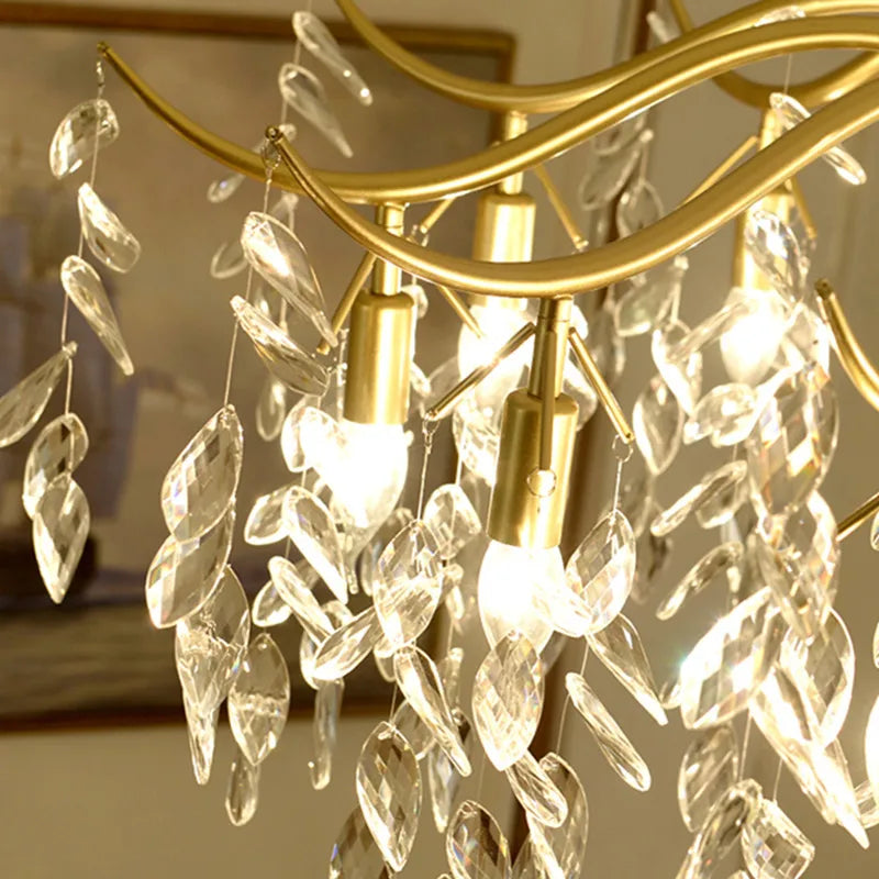Gold Crystal chandelier K9 lustre crystal Gold Chandelier LED luxury chandelier for Indoor hotel tree branch chandelier
