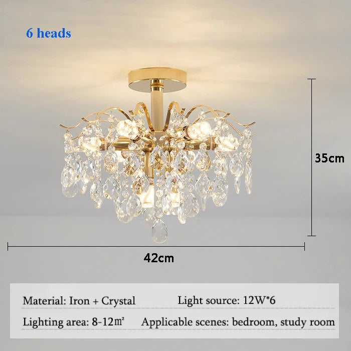 Luxury crystal Chandelier post-modern living room Bedroom LED Lamp simple Ceiling light atmosphere dining room AC95-260V