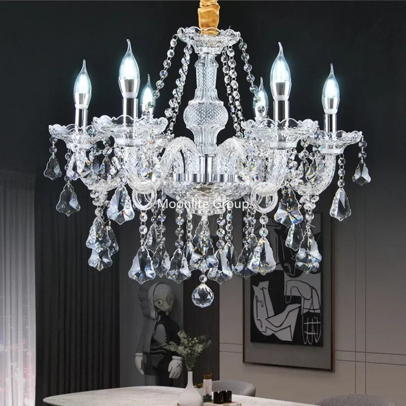 Crystal Modern Chandelier with Luxurious Luster, K9 High-quality Clear Crystal Lamp, Living Room, Auditorium Decoration Light