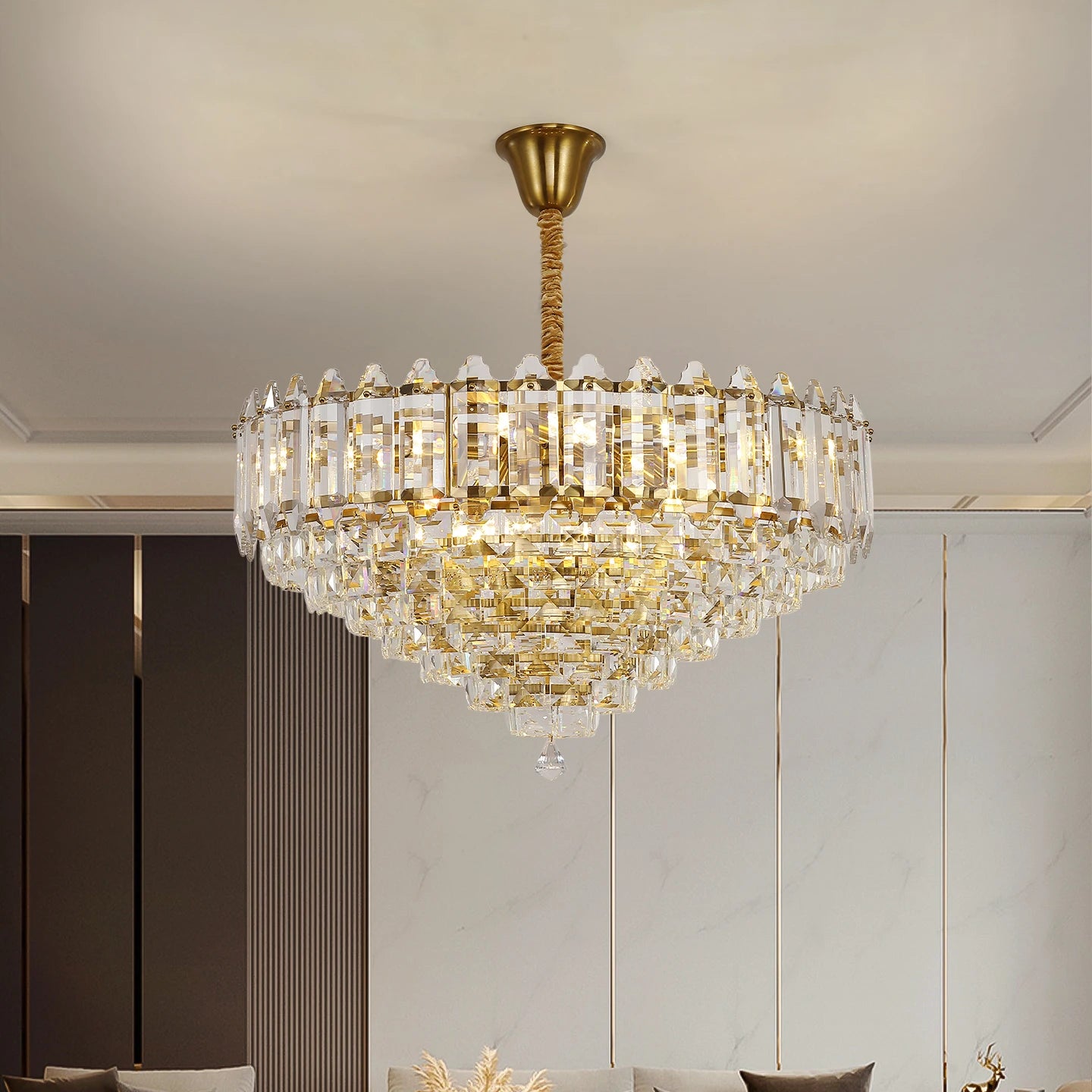 Living Room Chandelier crystal Ceiling Pendant Lamp Design crystal for Hanging Light Lustre Chandelier Over the Dining Table