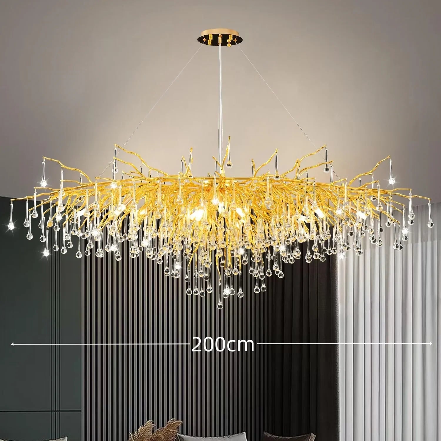 Postmodern luxury gold crystal chandelier Nordic design home decoration living room hotel lobby lighting restaurant chandelier