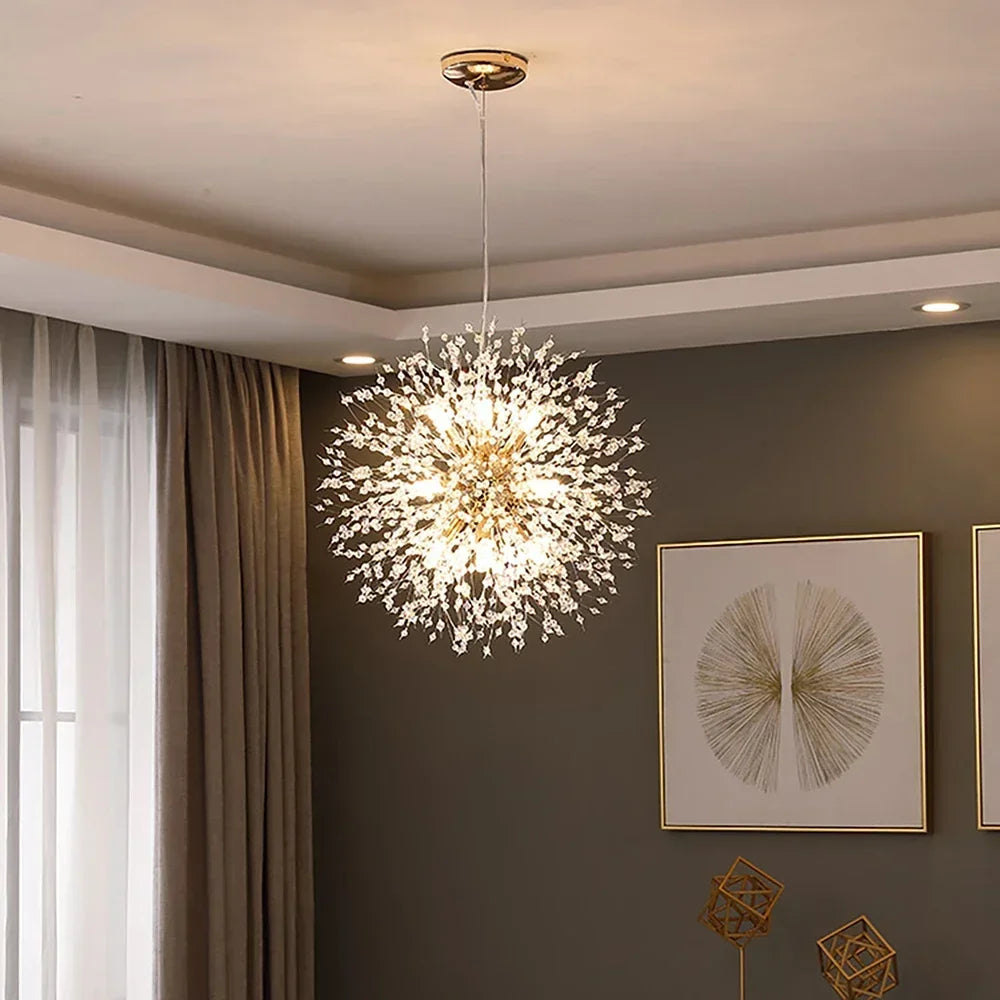 Minimalist Modern Crystal Chandelier Restaurant Dandelion Light Luxury Living Room Crystal Lamp Chandeliers  Pendant Light home
