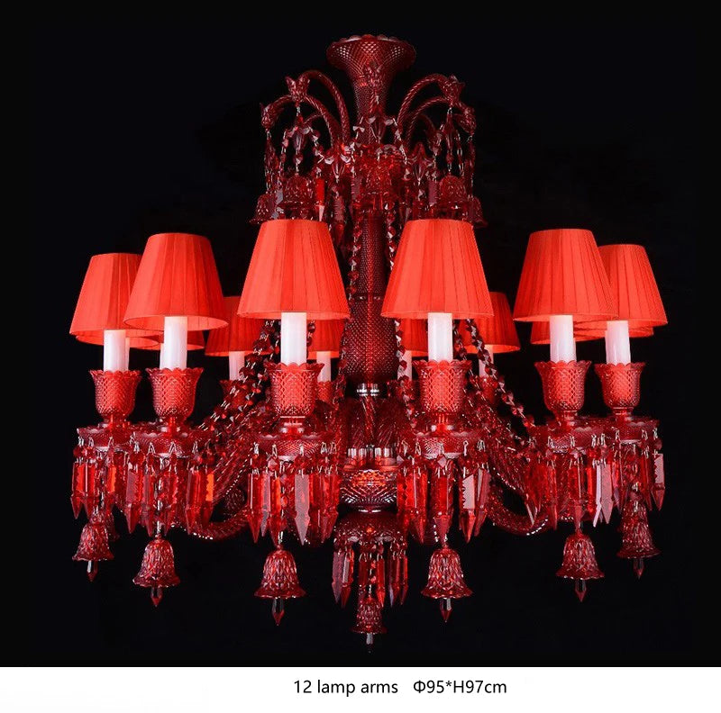 European Crystal Chandelier Living Room Dining Room Bedroom Villa Staircase Lamps White Candle Study Light Transparent Luminaire