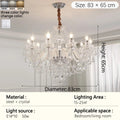 Crystal chandelier French European living room chandelier bedroom high-end luxury court style candle crystal lamp
