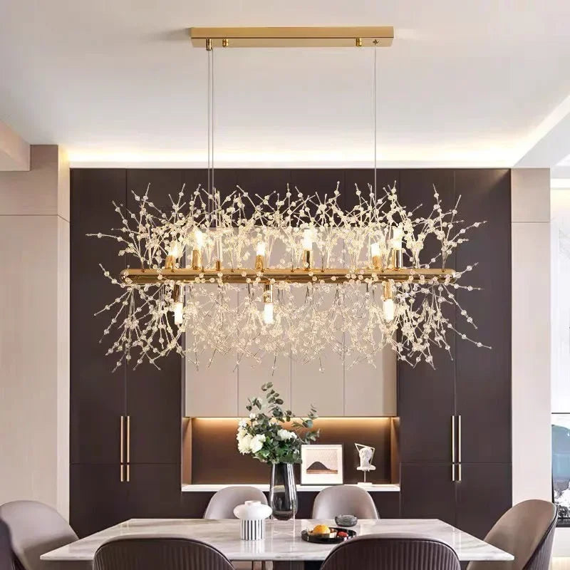 Minimalist Modern Crystal Chandelier Restaurant Dandelion Light Luxury Living Room Crystal Lamp Chandeliers  Pendant Light home