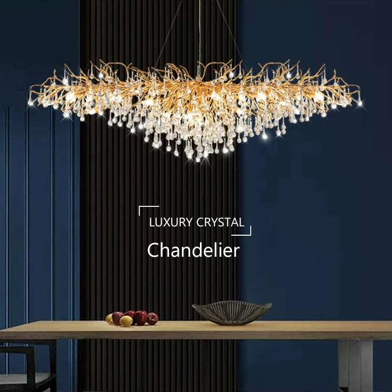 Modern Luxury Crystal Chandelier Living Dining Room Bedroom Crystal Led Ceiling Pendant Lamp Home Decor Hanging Light Fixture