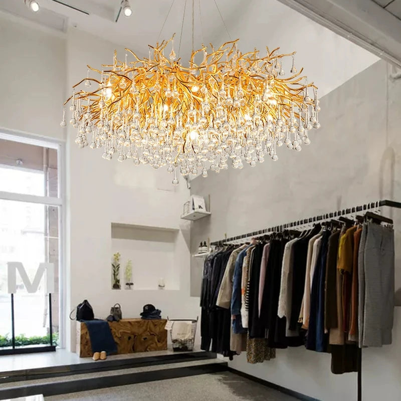 Modern Luxury Crystal Chandelier Living Dining Room Bedroom Crystal Led Ceiling Pendant Lamp Home Decor Hanging Light Fixture