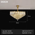 Living Room Chandelier crystal Ceiling Pendant Lamp Design crystal for Hanging Light Lustre Chandelier Over the Dining Table