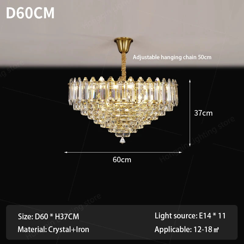 Living Room Chandelier crystal Ceiling Pendant Lamp Design crystal for Hanging Light Lustre Chandelier Over the Dining Table