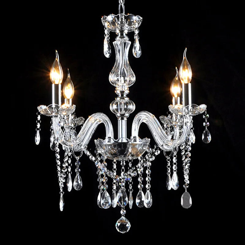 Crystal Chandelier Home Lighting Lustres De Cristal E14 Bulb Light Fixtures Chandelier and Pendant Living Room Indoor Lamp