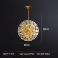 Dandelion Crystal Chandeliers Flower petal ceiling light for Living room Bedroom Restaurant Lluxury Round Ball LED Pendant Lamp