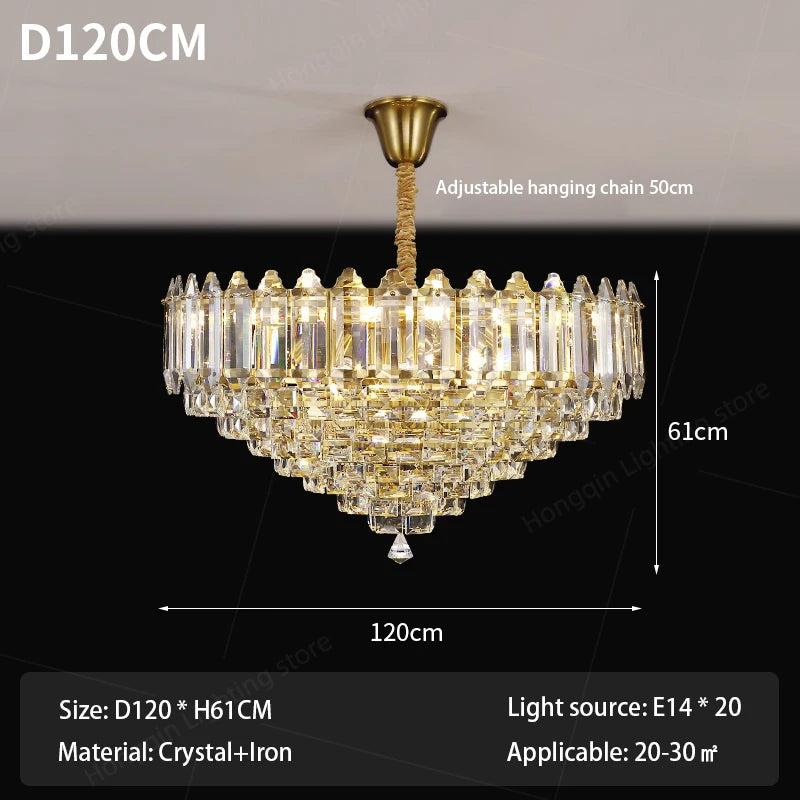 Living Room Chandelier crystal Ceiling Pendant Lamp Design crystal for Hanging Light Lustre Chandelier Over the Dining Table