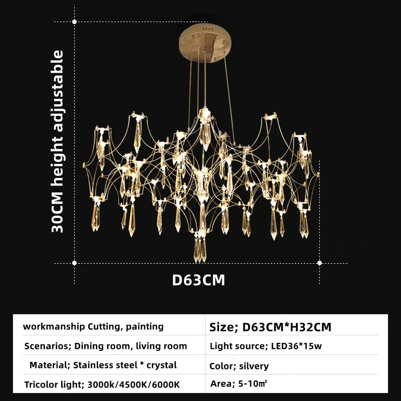 Modern Crystal Chandelier Living Dining Room Ceiling Chandelier Bedroom Pendant Light Home Lighting Hanging Lamps For Ceiling