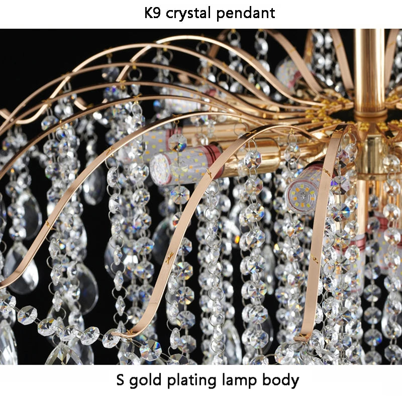 Luxury crystal Chandelier post-modern living room Bedroom LED Lamp simple Ceiling light atmosphere dining room AC95-260V