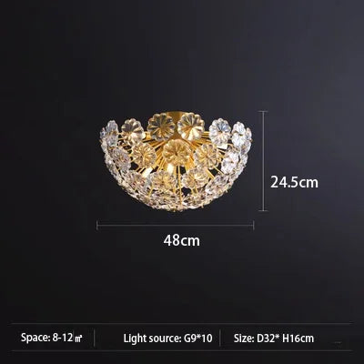 Dandelion Crystal Chandeliers Flower petal ceiling light for Living room Bedroom Restaurant Lluxury Round Ball LED Pendant Lamp