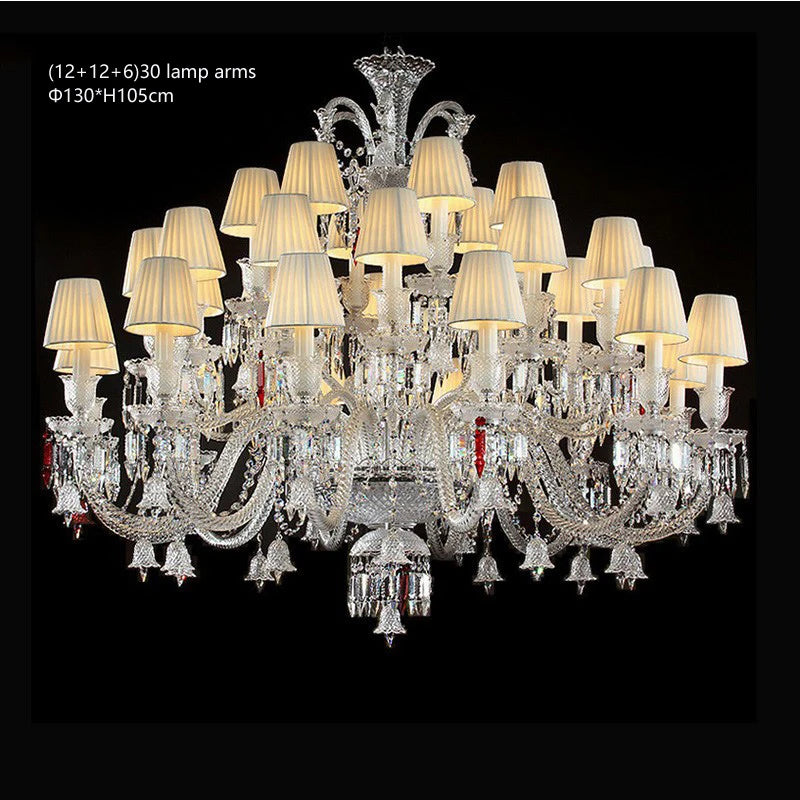 European Crystal Chandelier Living Room Dining Room Bedroom Villa Staircase Lamps White Candle Study Light Transparent Luminaire