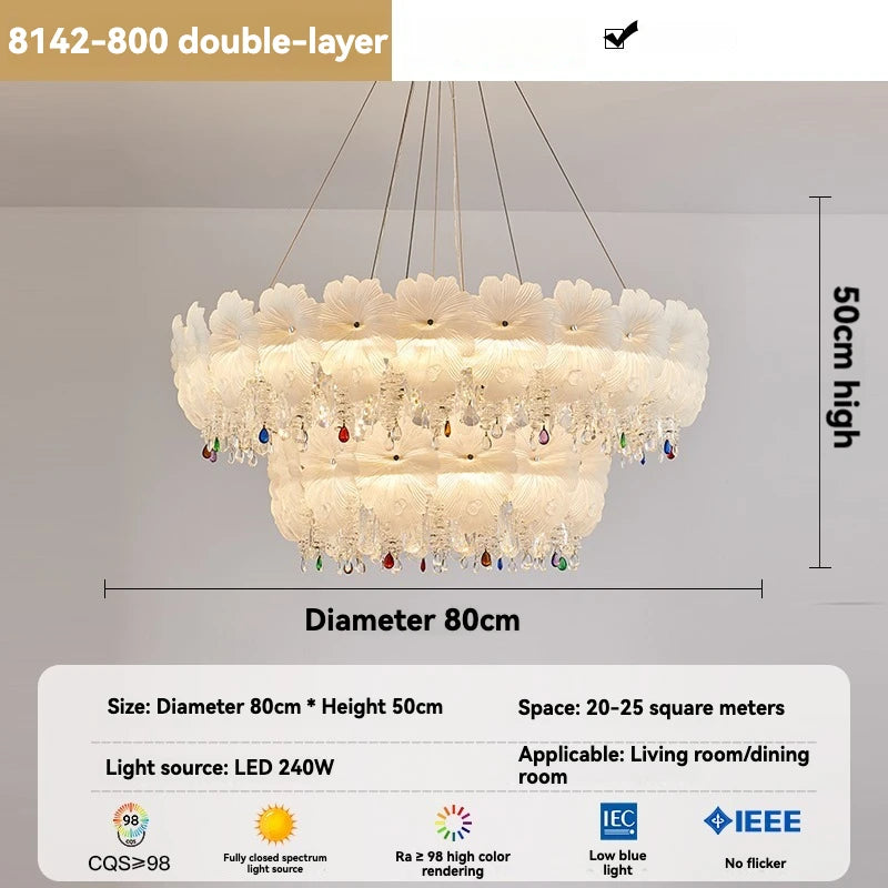 French Crystal Chandelier Modern Luxury Pendant Light for Living Room Dining Room Bedroom 2024 Minimalist Elegant Chandelier