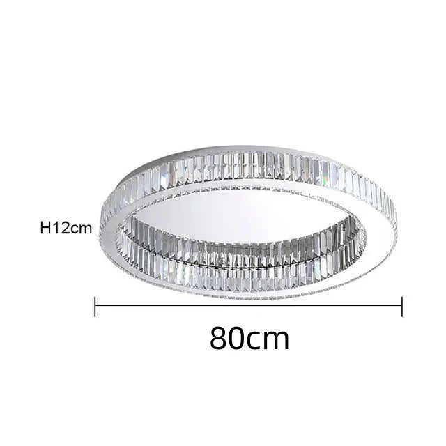 Modern Gold Crystal Ceiling Chandelier Luxury Round LED Light for Living Room Bedroom Indoor Lighting