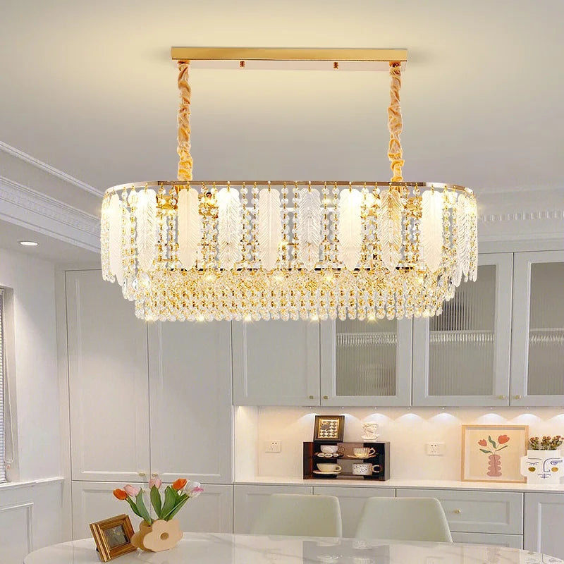 French Gold Crystal Chandelier Post-Modern Luxury Design Apartment Living Room Romantic Wedding Simple Bedroom Hot Selling Lamps