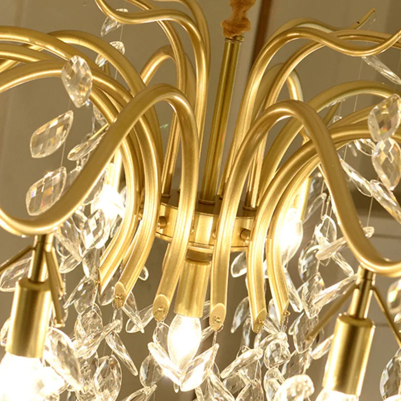 Gold Crystal chandelier K9 lustre crystal Gold Chandelier LED luxury chandelier for Indoor hotel tree branch chandelier